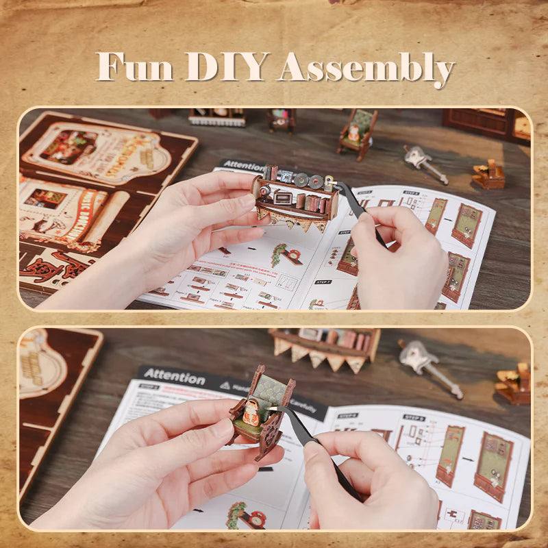 Memories Music Bookshop – DIY Bookstore Miniature Kit for your Bookshelf