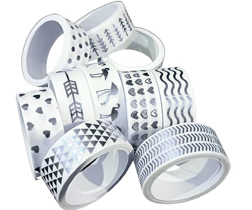 Metallic Foiled Washi Tape Set – Pack of 5