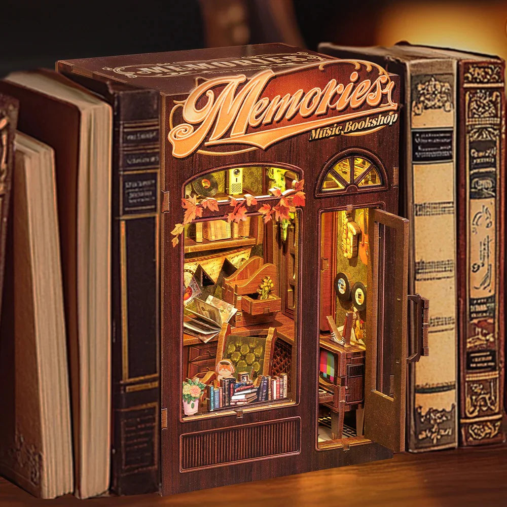 Memories Music Bookshop – DIY Bookstore Miniature Kit for your Bookshelf