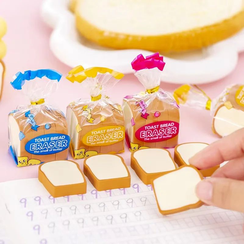 Mini Bread Slice Erasers (4 pcs in a set)