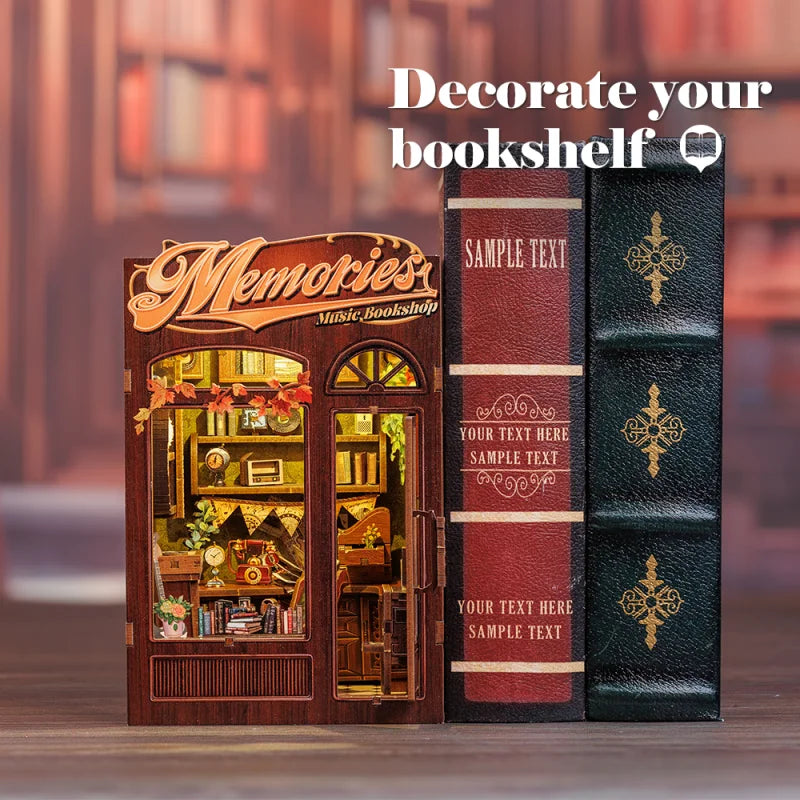 Memories Music Bookshop – DIY Bookstore Miniature Kit for your Bookshelf