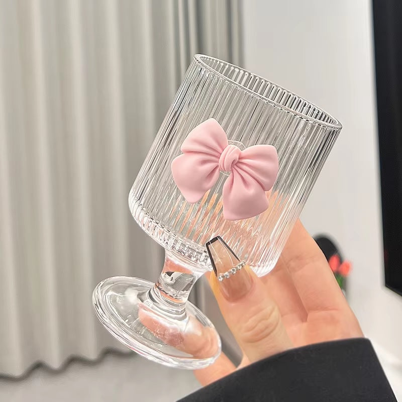 Chic Bowknot clear ribbed glass | Set of 1