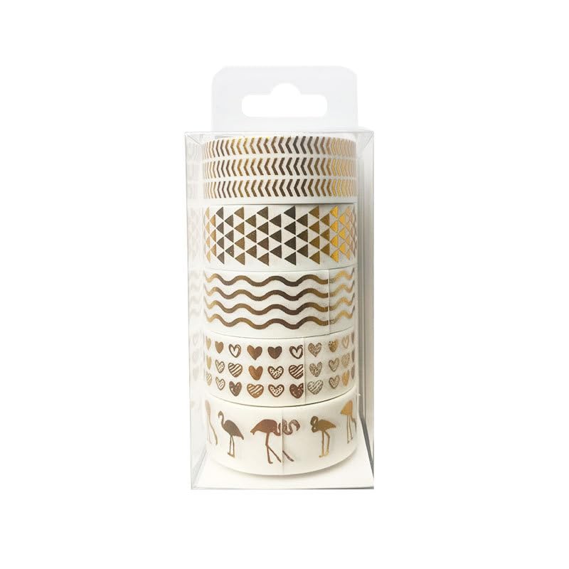 Metallic Foiled Washi Tape Set – Pack of 5