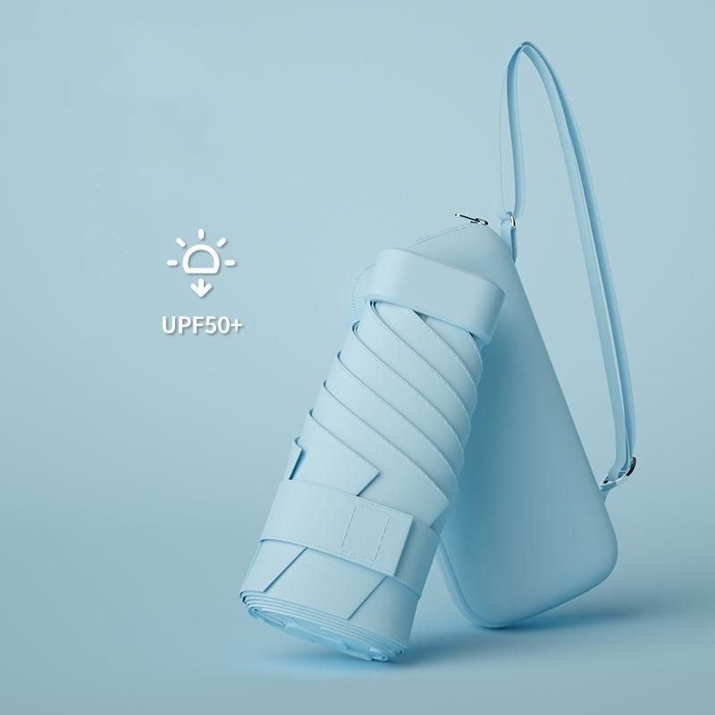 Chic tones & Ultra compact pastel umbrella with case | For rains and sunny day | UV Protection