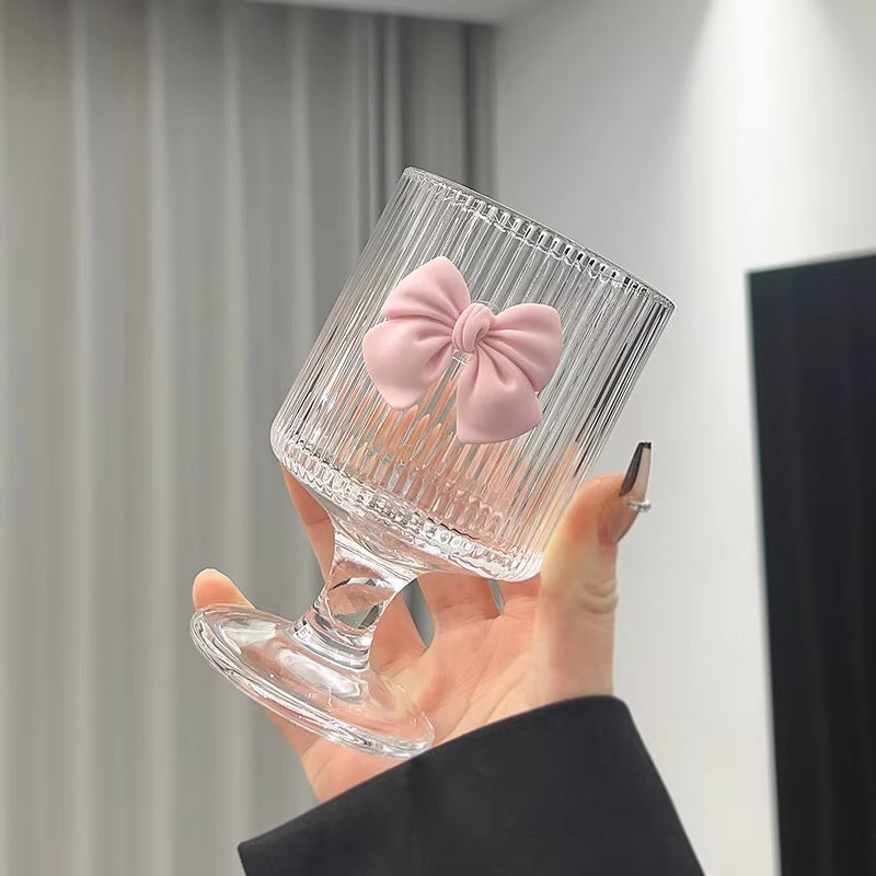 Chic Bowknot clear ribbed glass | Set of 1