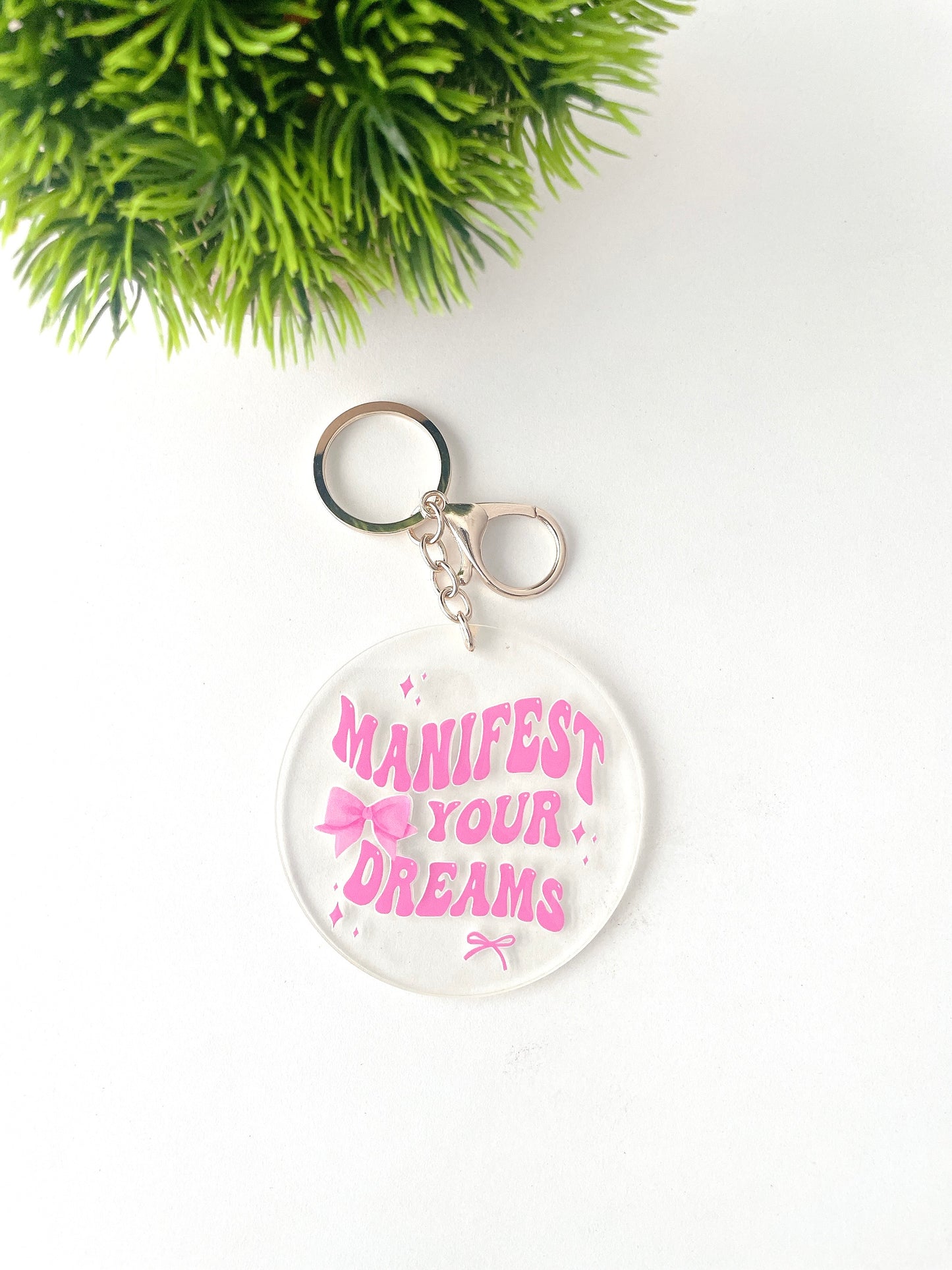 Beautiful Reminders Acrylic Keychains with gold lobster keychain