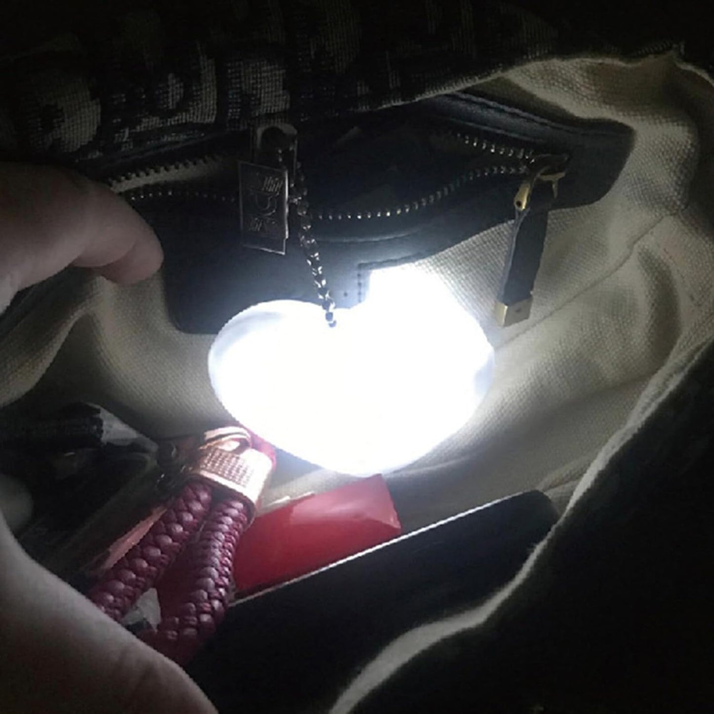 Heart Glow Touch-Sensor Rechargeable LED Handbag Light