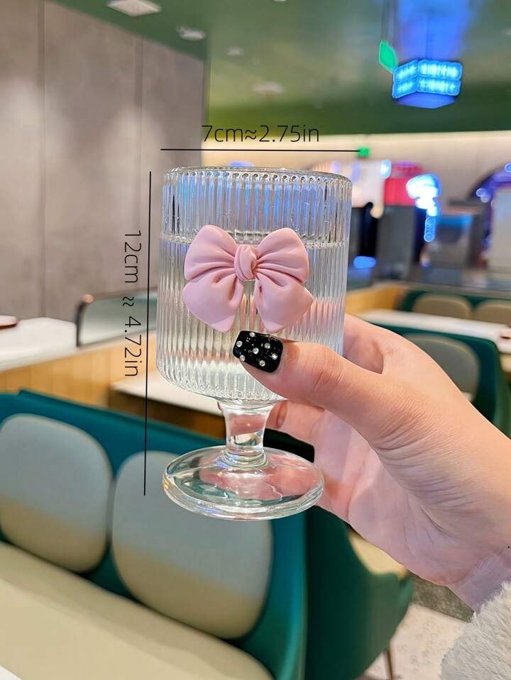 Chic Bowknot clear ribbed glass | Set of 1