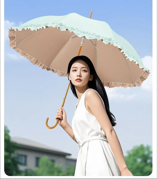 Sweet Frill Semi Automatic Umbrella | UV and Rain protection