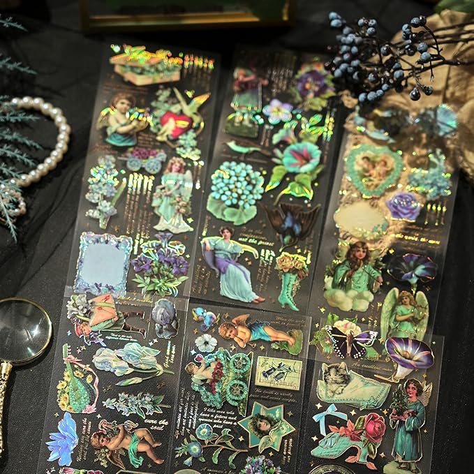 Retro Vintage charm PET sticker set