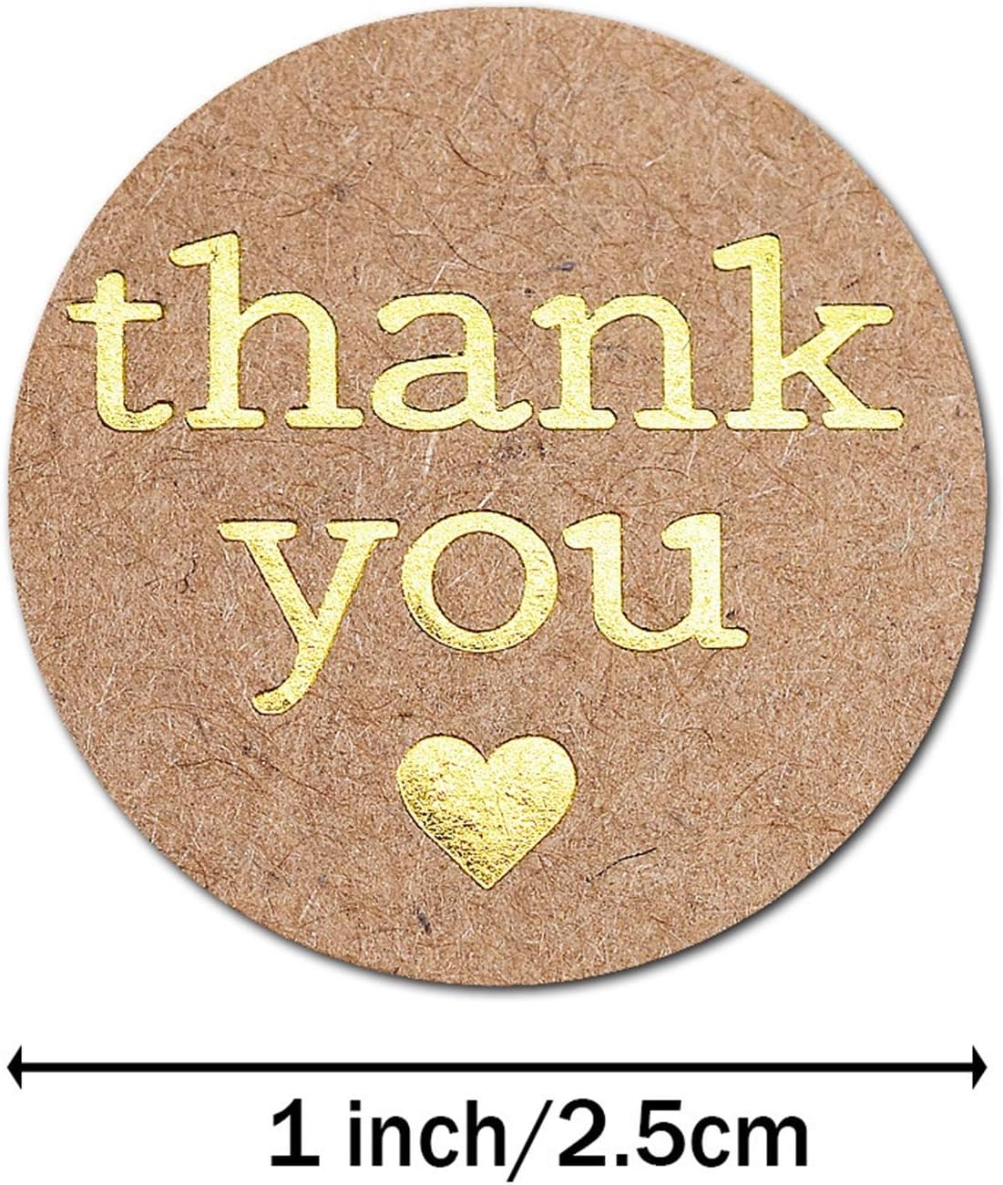Gold foiled Thank You stickers | 1 inch | 500 stickers