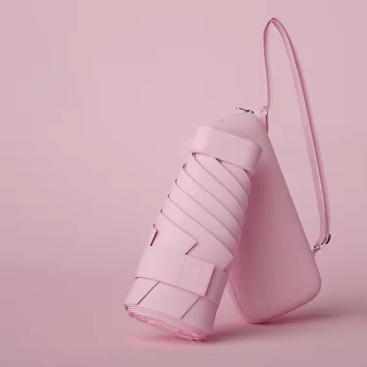 Chic tones & Ultra compact pastel umbrella with case | For rains and sunny day | UV Protection