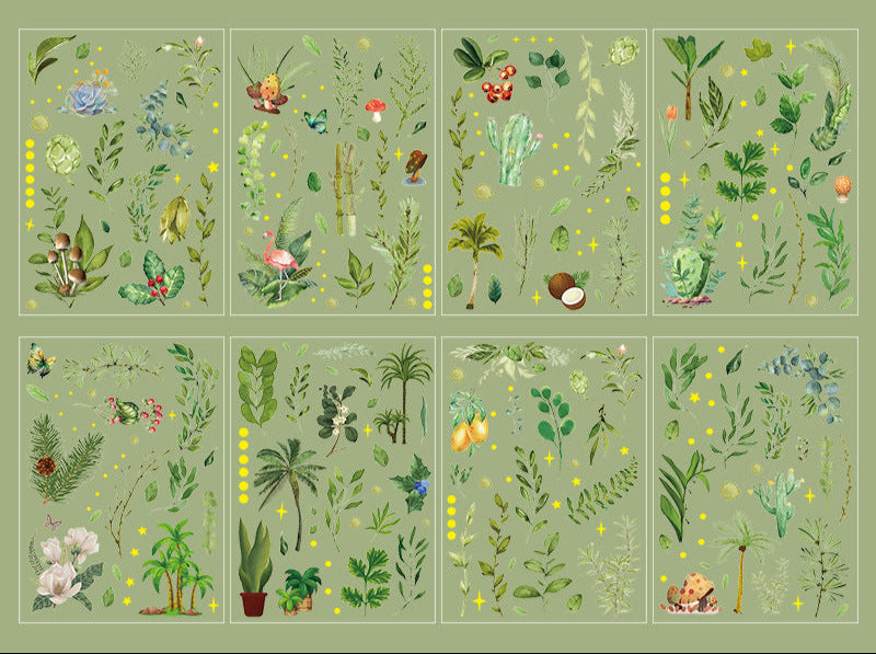 Botanical Bliss PET Sticker Set for Scrapbooking, Journaling, Planner & DIY Decor