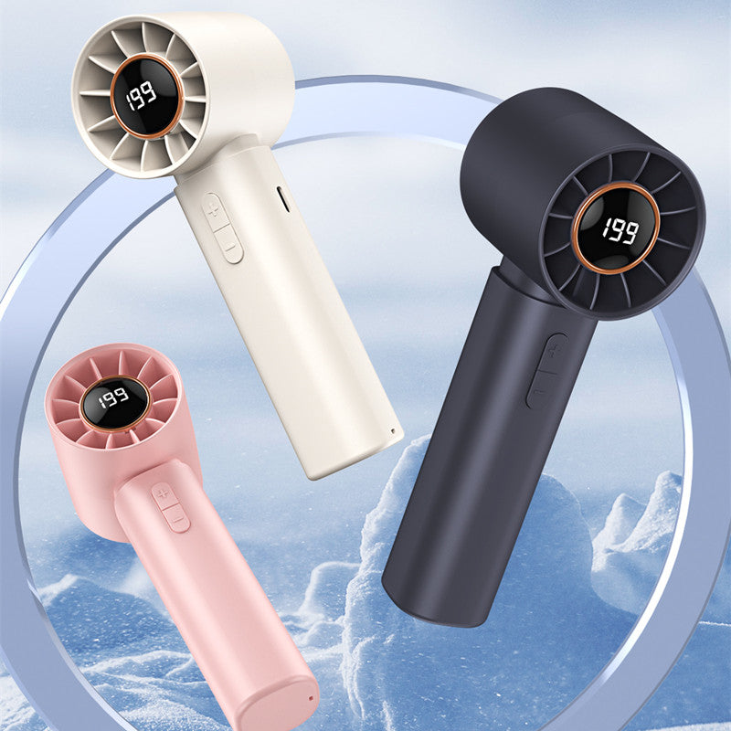 Breeze Bloom Powerful Portable USB Rechargeable hand Fan (Pink / Grey)