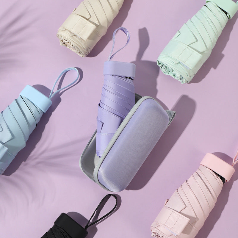 Chic tones & Ultra compact pastel umbrella with case | For rains and sunny day | UV Protection
