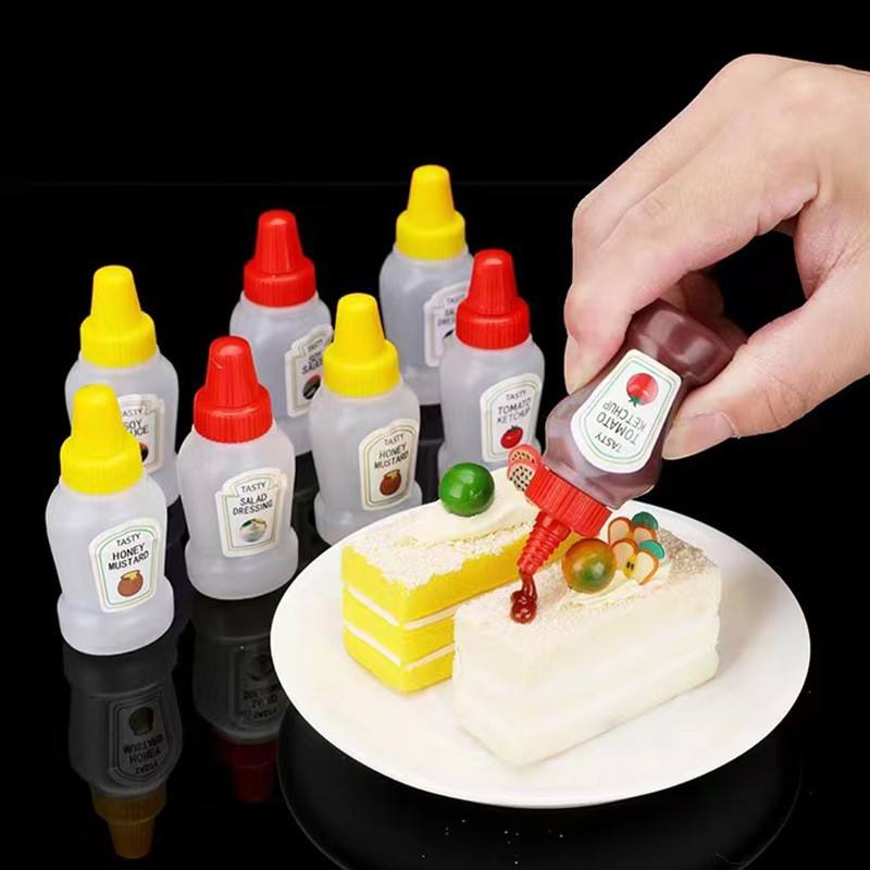 Tiny Tom Refillable Sauce Bottles for Bento, Picnic, or Lunchbox | Set of 2