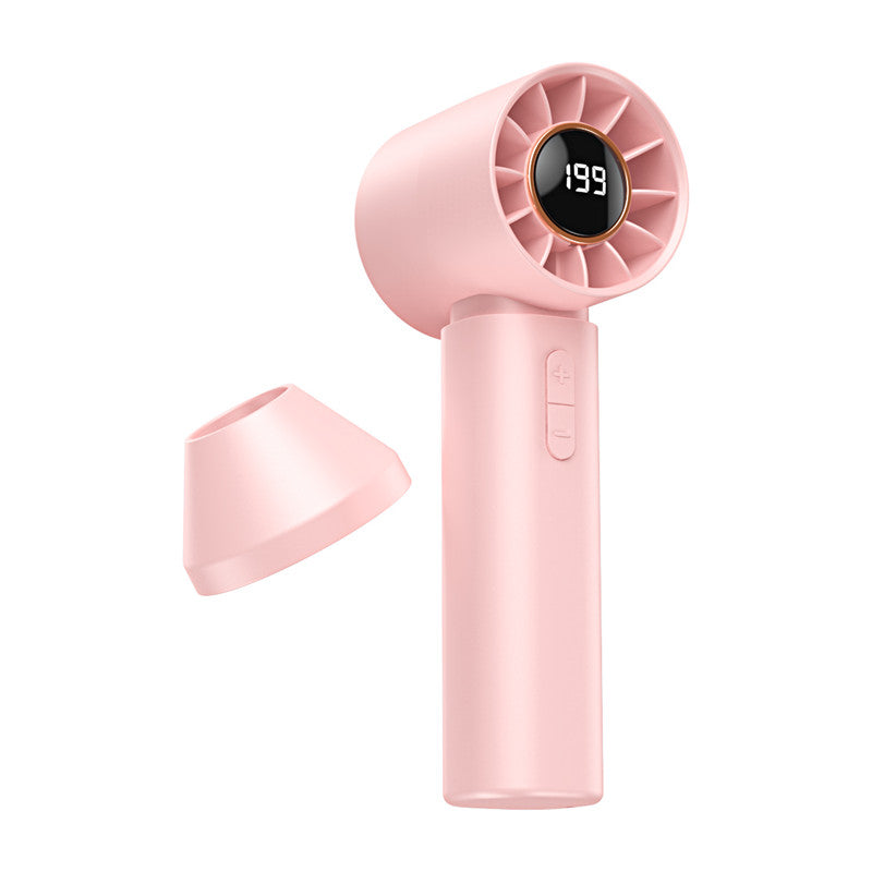Breeze Bloom Powerful Portable USB Rechargeable hand Fan (Pink / Grey)