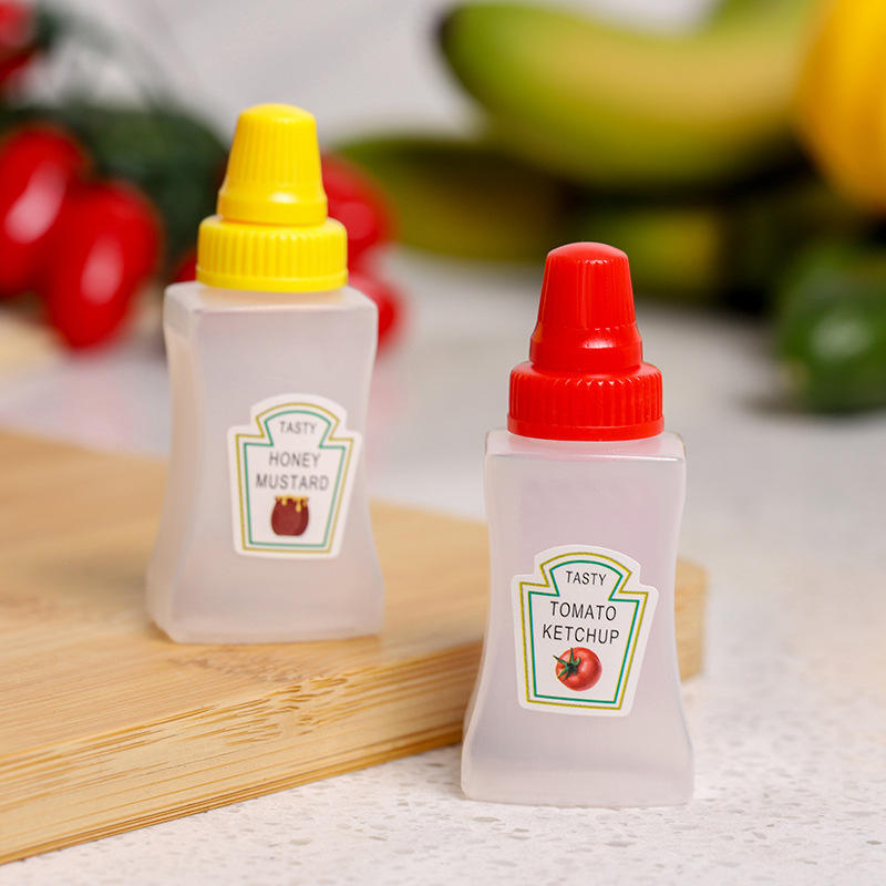 Tiny Tom Refillable Sauce Bottles for Bento, Picnic, or Lunchbox | Set of 2