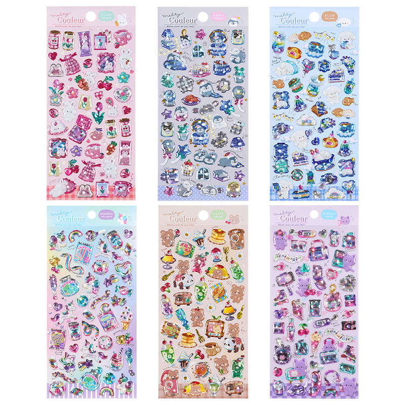 Cute Kawaii 3D Crystal Epoxy Cartoon Animal Stickers