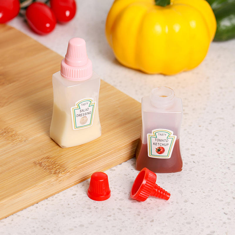 Tiny Tom Refillable Sauce Bottles for Bento, Picnic, or Lunchbox | Set of 2
