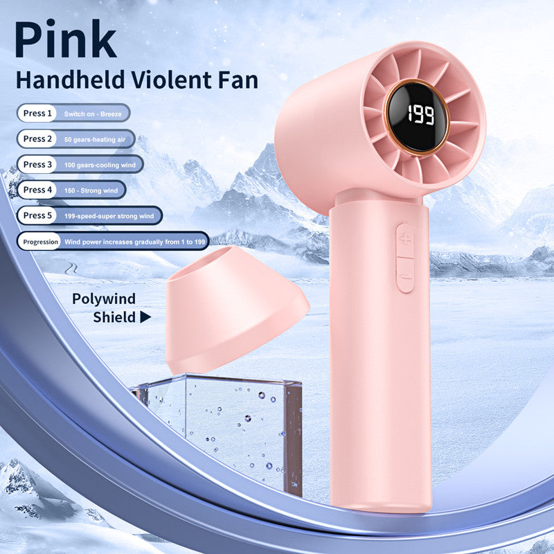 Breeze Bloom Powerful Portable USB Rechargeable hand Fan (Pink / Grey)