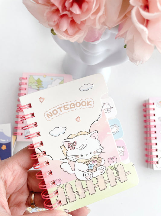 Cozy Kitty Mini Pocket Notebook (40 Pages) Random Color 1 Pc