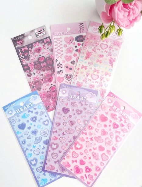 Glitter Love Heart Sticker Set