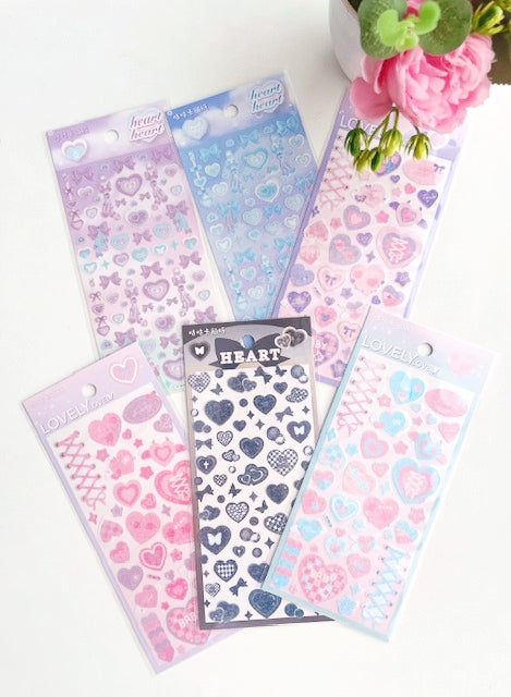 Glitter Love Heart Sticker Set
