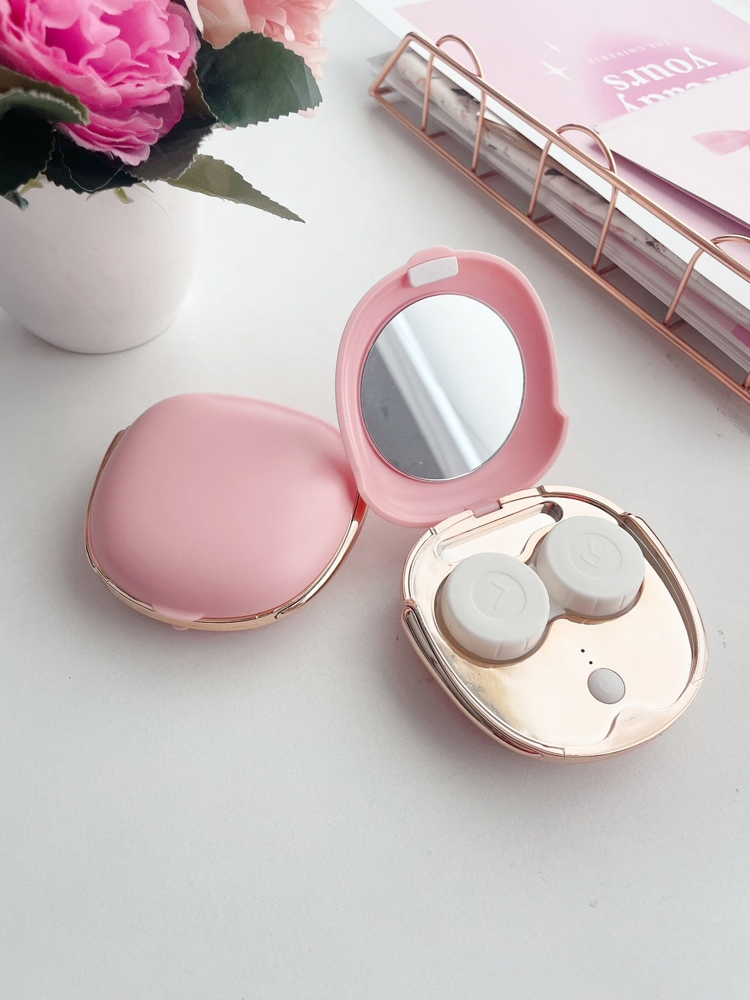 Ultrasonic Contact Lens Cleaner – Portable & Rechargeable | Pastel Pink