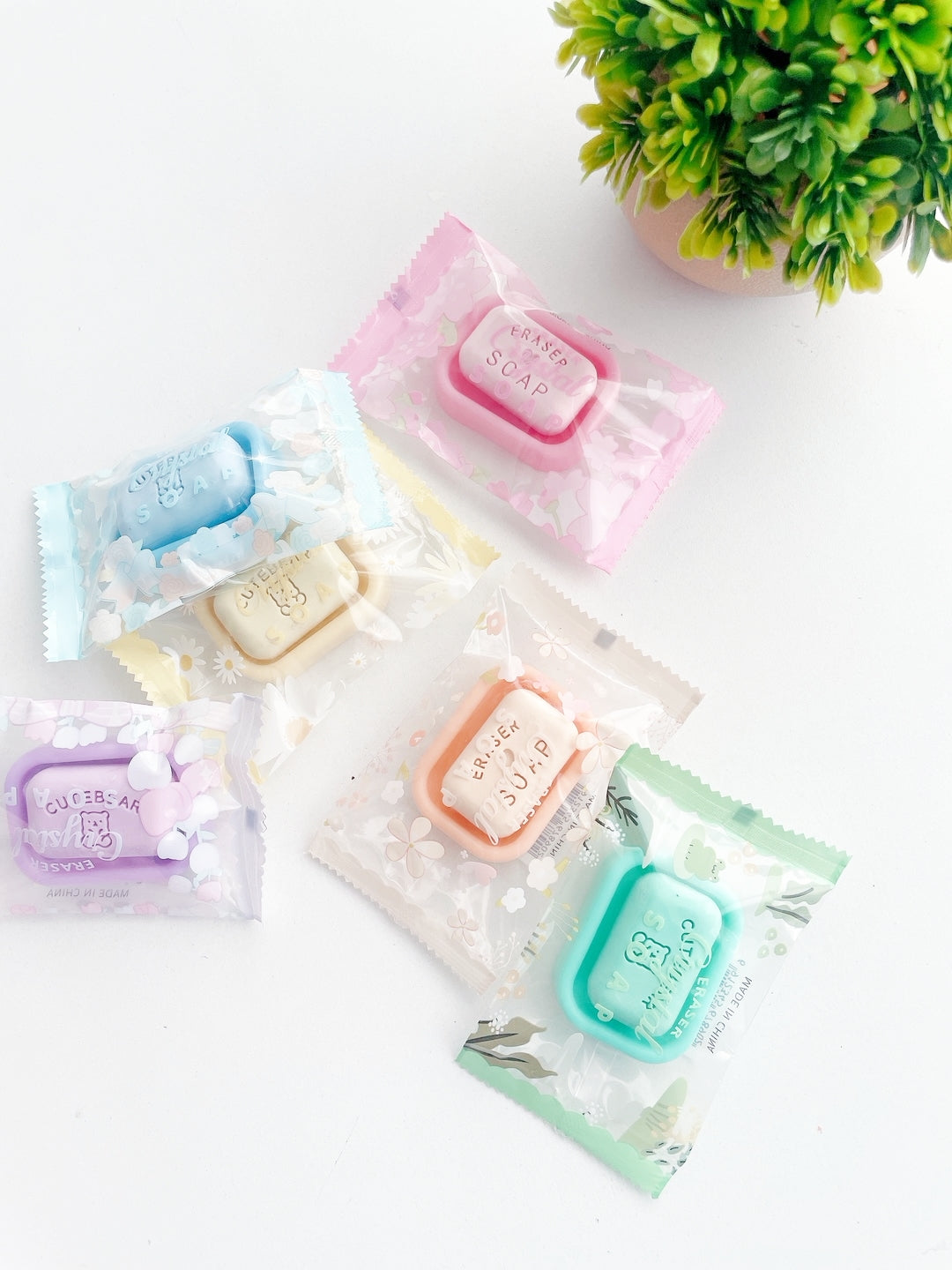 Tiny Pastel Soap bar erasers