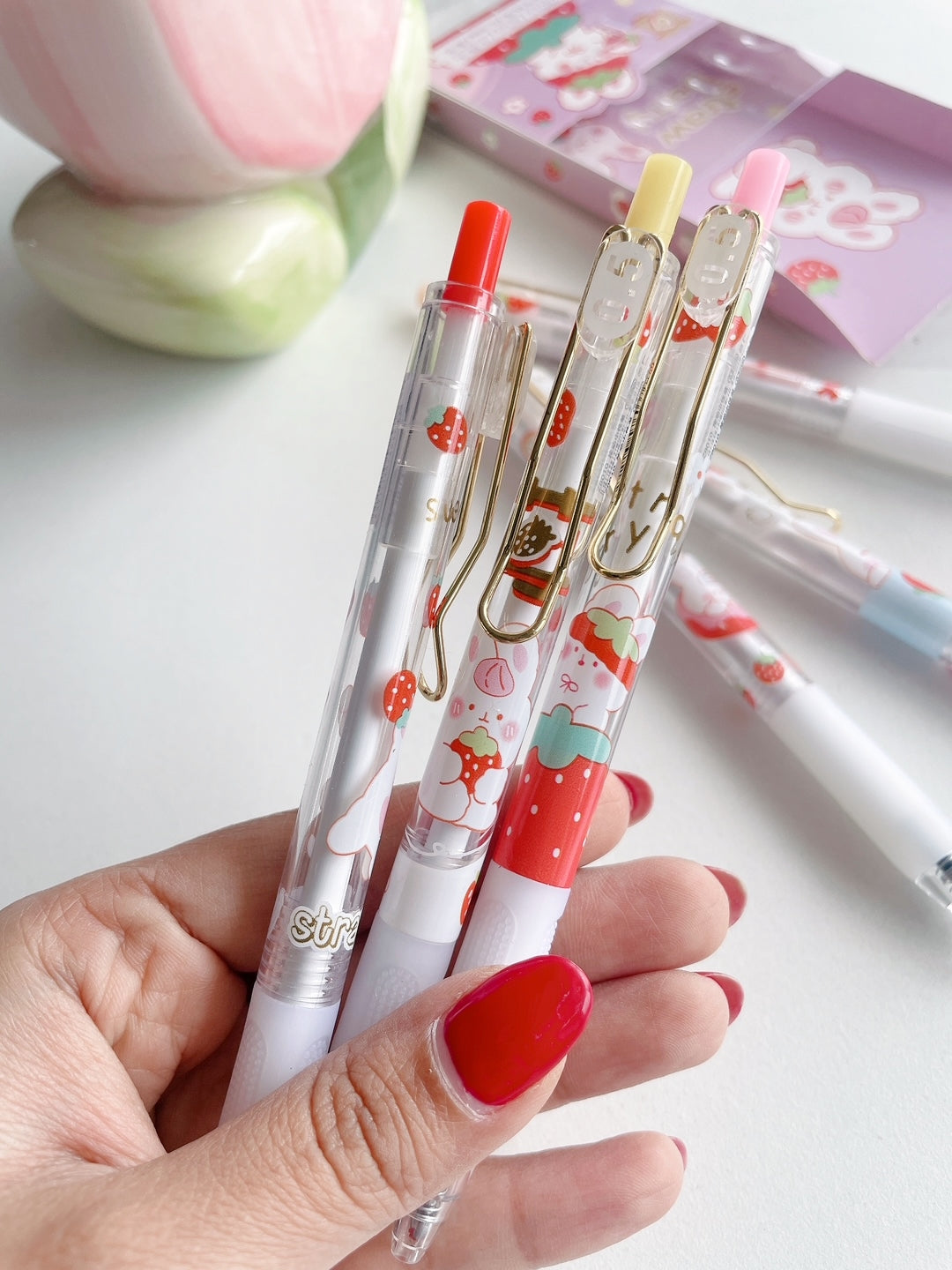 Hello Rabbit Blue Ink Gel Pen Bundle (6 Pcs)