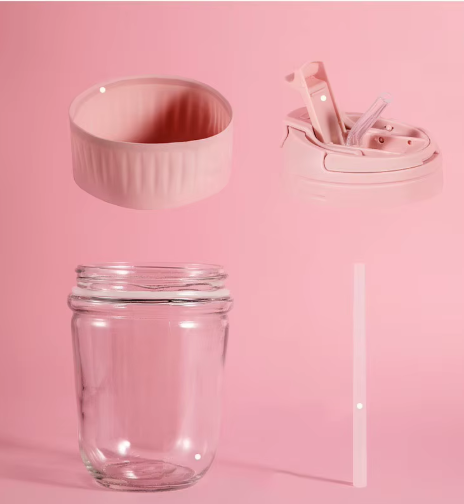 Pastel Dream Portable Glass Coffee Cup – 350 ml