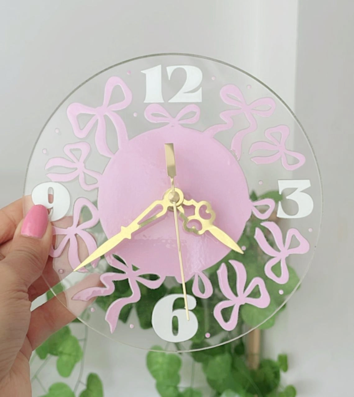 Petite Bow O'Clock – Coquette Acrylic Clock | 6"