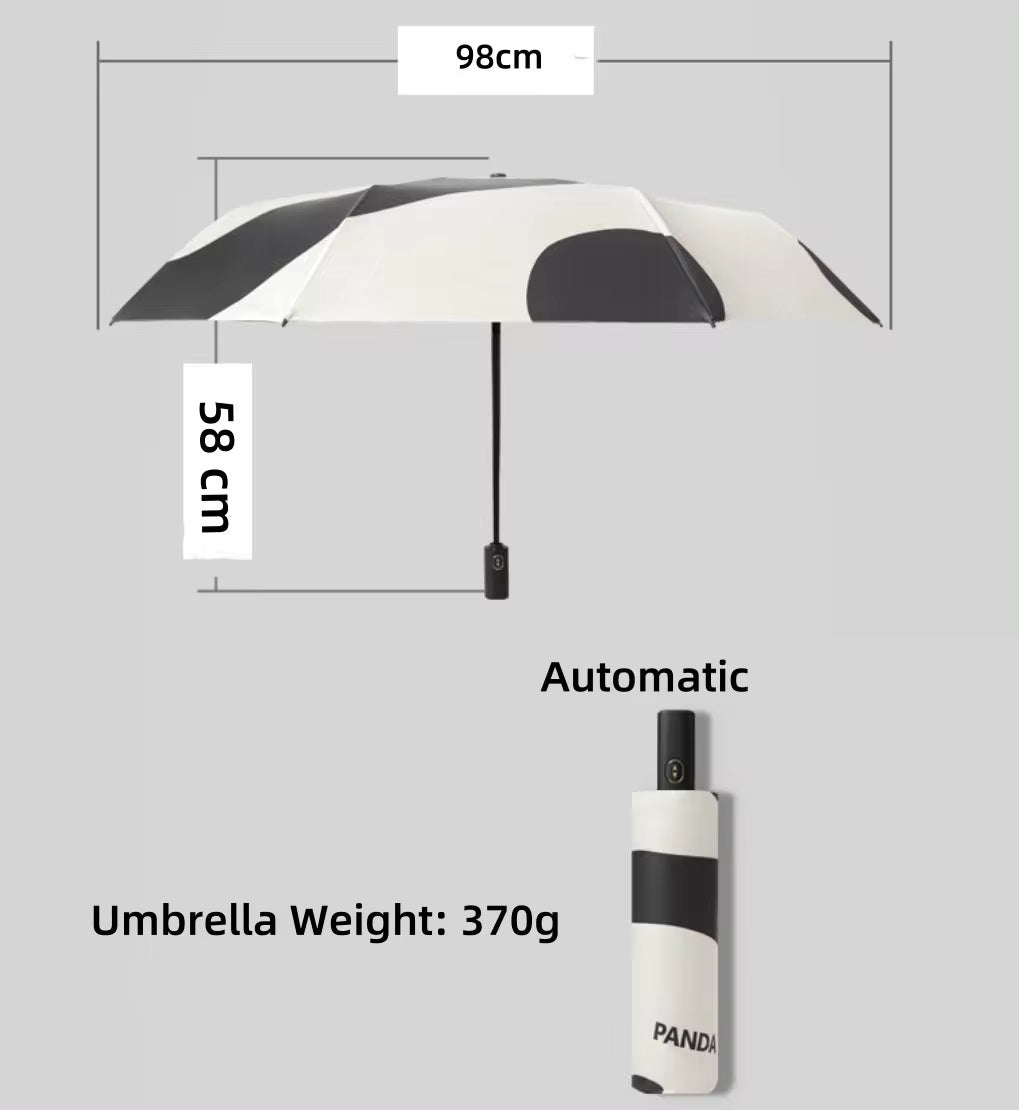 Cute Panda Shield Automatic Umbrella | Rain & UV Protection - Supple Room