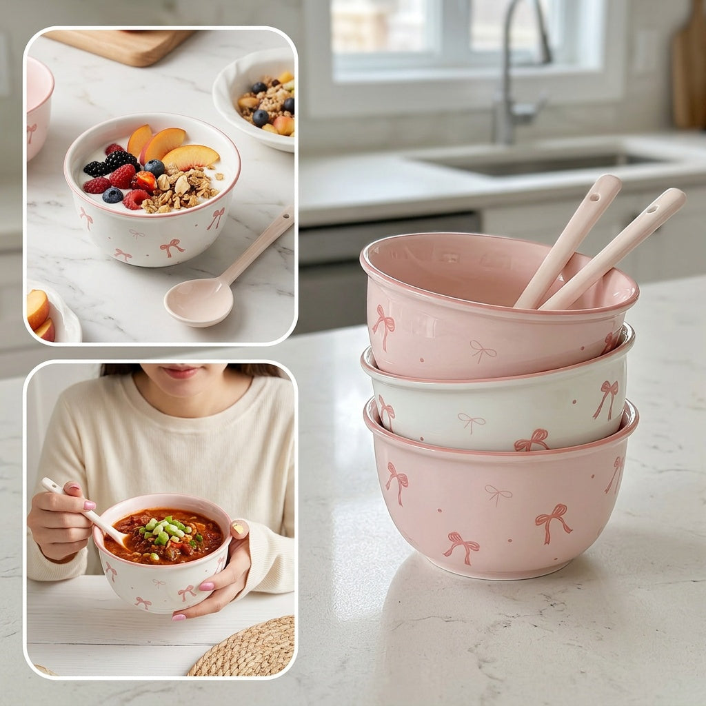 A Little Bowl of Love Set with spoons (4 pcs)