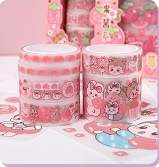 Charming and Colorful Kawaii-Themed Washi Decorative Stickers and Washi Tape