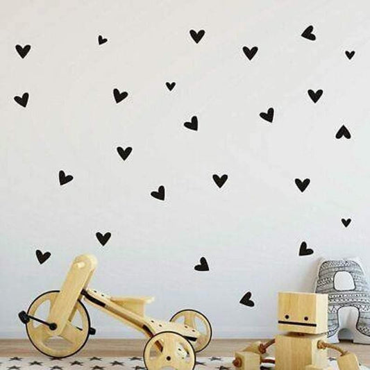 Beautiful Big & Small Heart Wall Decals | Geometric Room Décor | 25 Pcs - Supple Room