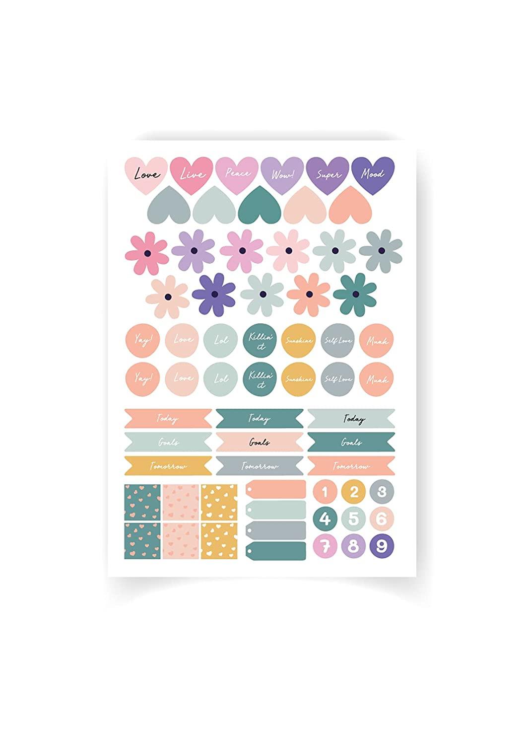 Cute Functional Planner Stickers, A5 Size