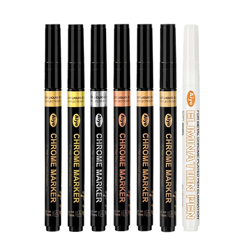 High Gloss Liquid Chrome Reflective mirror effect Marker pen | Gold/Rose gold/Silver - Supple Room