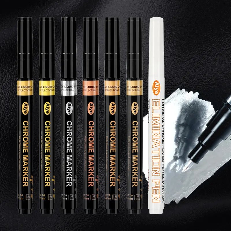 High Gloss Liquid Chrome Reflective mirror effect Marker pen | Gold/Rose gold/Silver - Supple Room