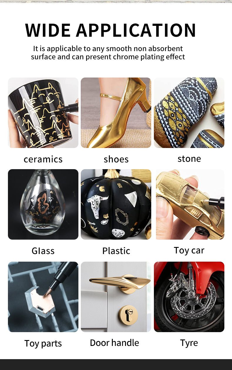 High Gloss Liquid Chrome Reflective mirror effect Marker pen | Gold/Rose gold/Silver - Supple Room