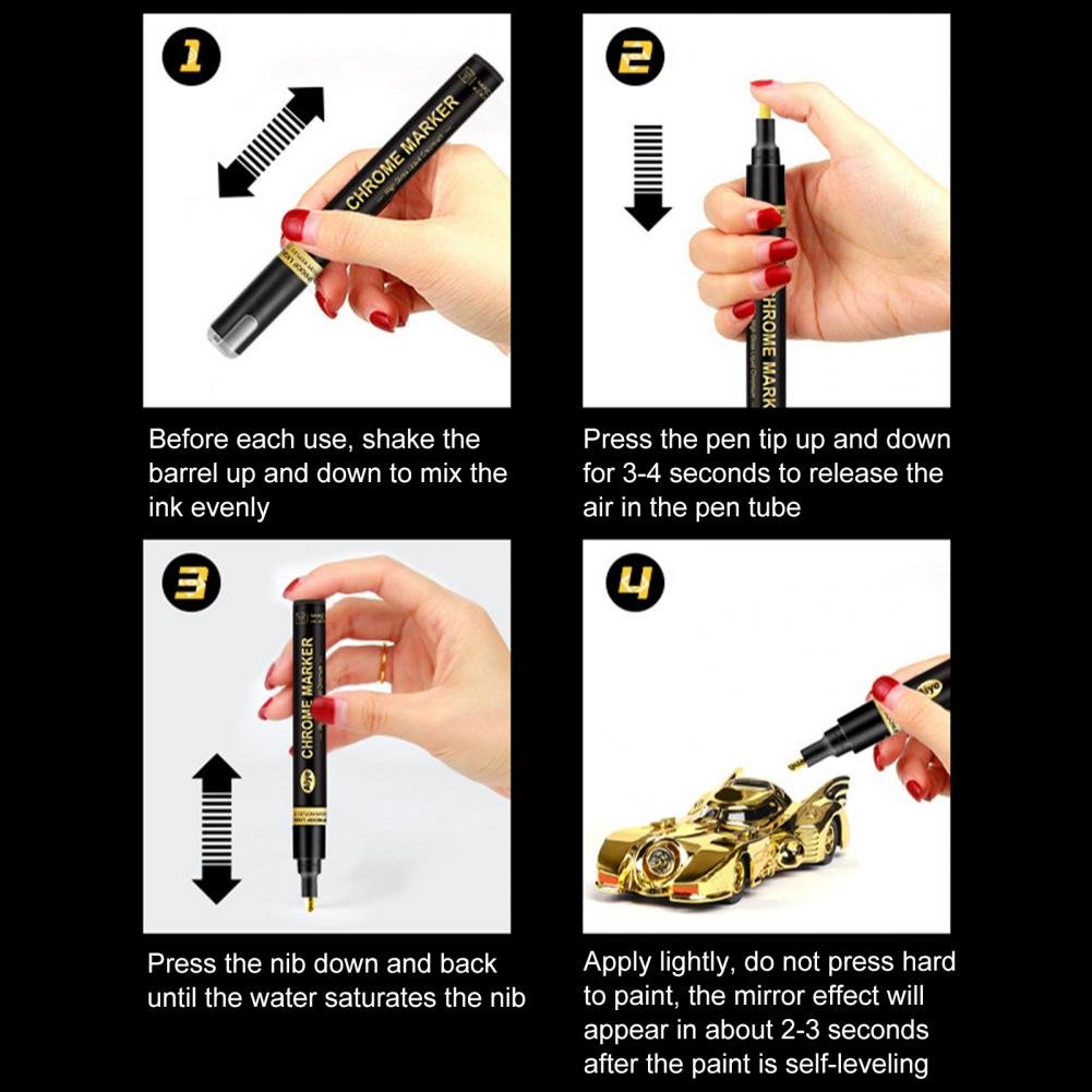 High Gloss Liquid Chrome Reflective mirror effect Marker pen | Gold/Rose gold/Silver - Supple Room