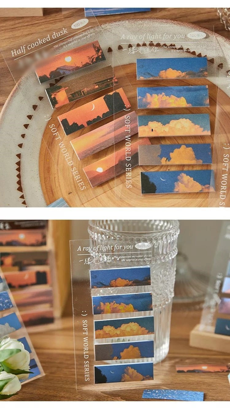Natural Series Landscape Index book tab series/ sticky notes/ page flags | 100 sheets each - Supple Room