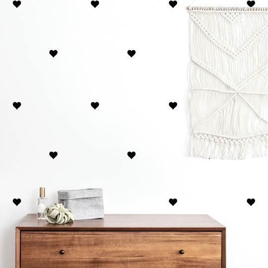 Pretty Heart Wall Decals | Geometric Room Décor | 12 Pcs - Supple Room