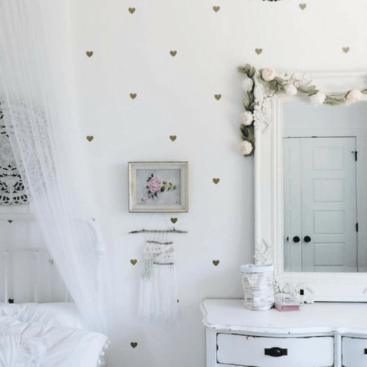 Pretty Heart Wall Decals | Geometric Room Décor | 12 Pcs - Supple Room