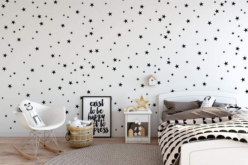 Starry Wall Decals | Geometric Room Décor | 55 Pcs - Supple Room