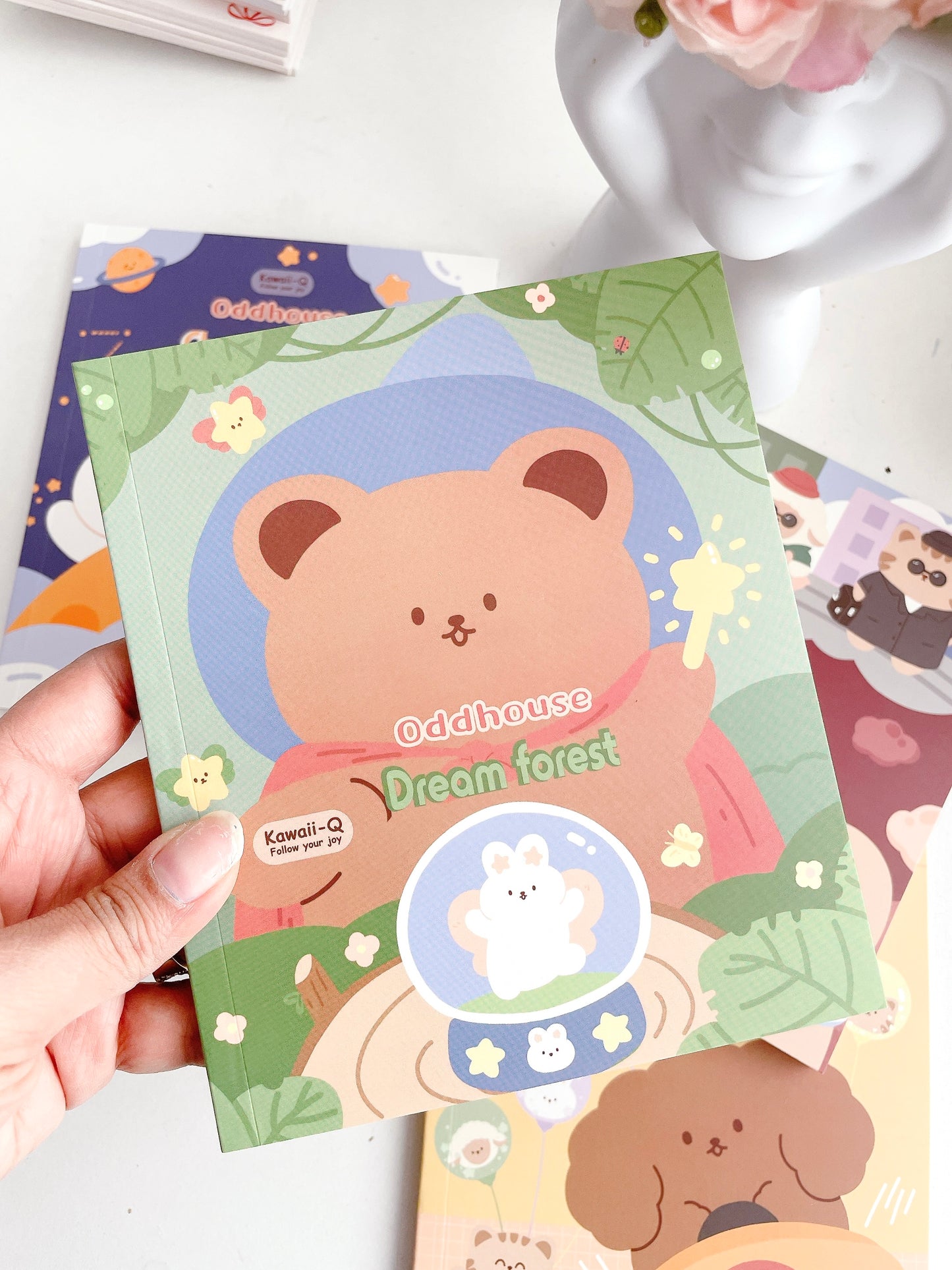 Cozy Bear Planet – Paper & PET Sticker Book (30 Sheets)