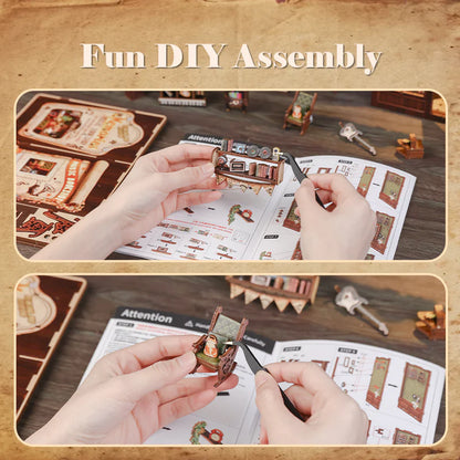 Memories Music Bookshop – DIY Bookstore Miniature Kit for your Bookshelf