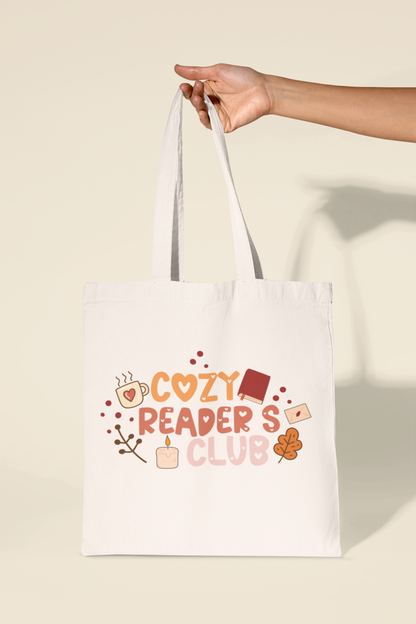 Cozy Reader's Club Tote Bag | 13x15"