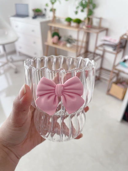 Pretty Bowknot Ribbed Pinteresty Glass | Borosilicate | 280 ml